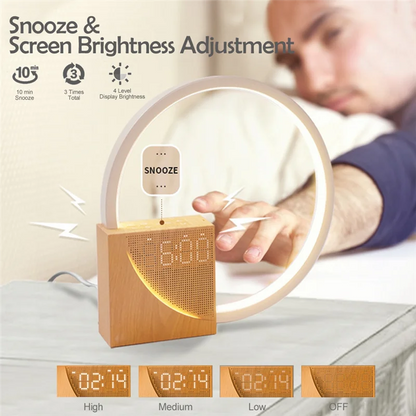 Hot Selling-Wake up Night Light with Alarm Clock for Bedroom 3 Level Dimmable Touch Table Lamp with White Noise for Kids,Wake Up